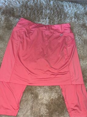 Athletic Pink Skort Set - Women's Active Skirt with Attached Shorts
